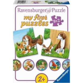 Puzzle familii de animale 9x2 piese